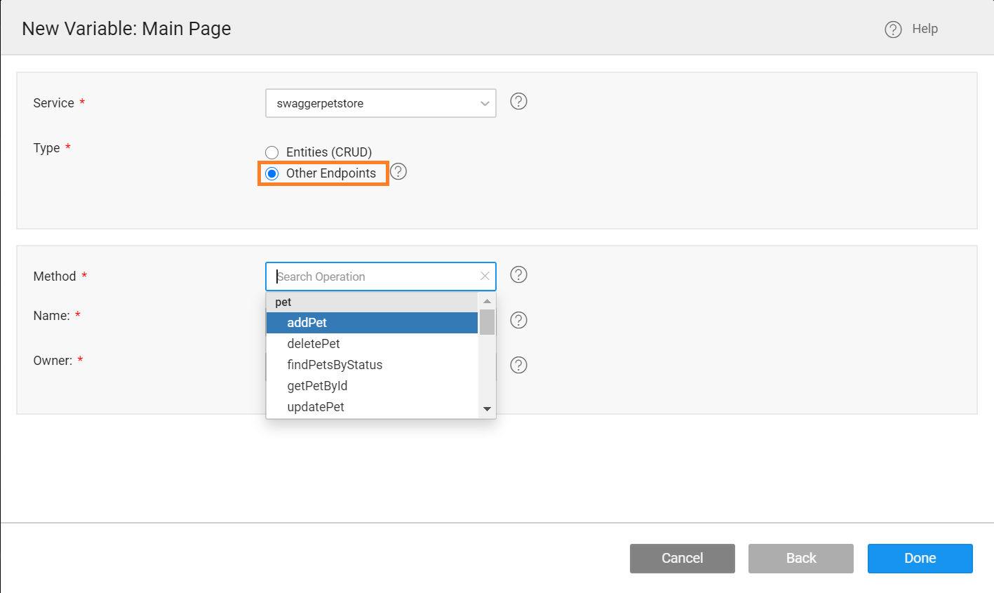 swagger variable