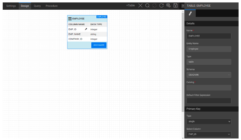 SAP HANA Table Options