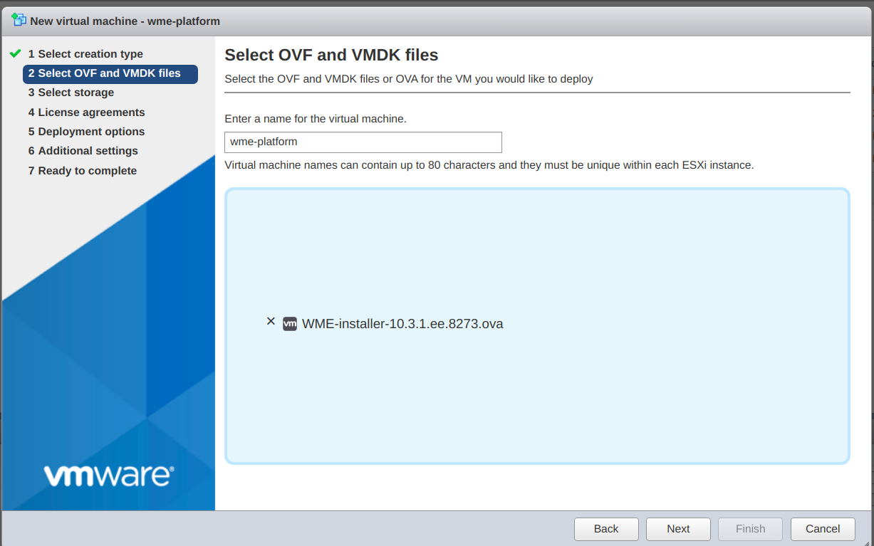 selecting ova template