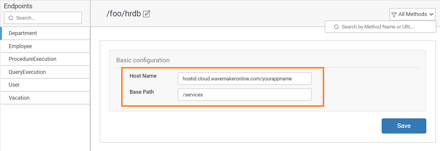 updating host and basepath