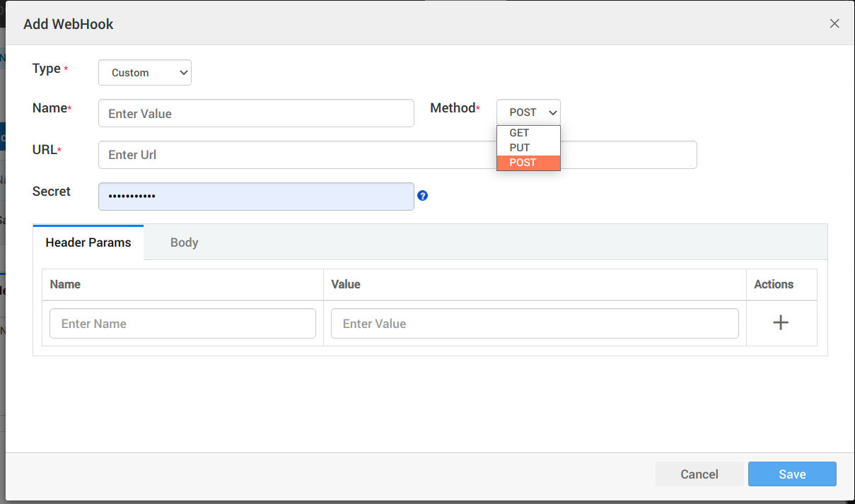 webhook configuration